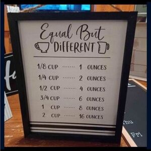 Equal But Different Kitchen Measurements - 10in+13in Unframed Art Print - home